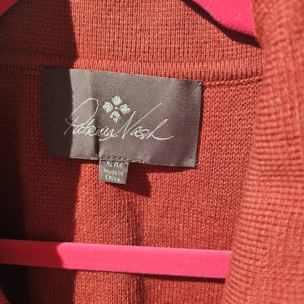 Patricia Nash Terra Cotta Knit Cardigan with Decorative Clasp - Picture 3 of 7